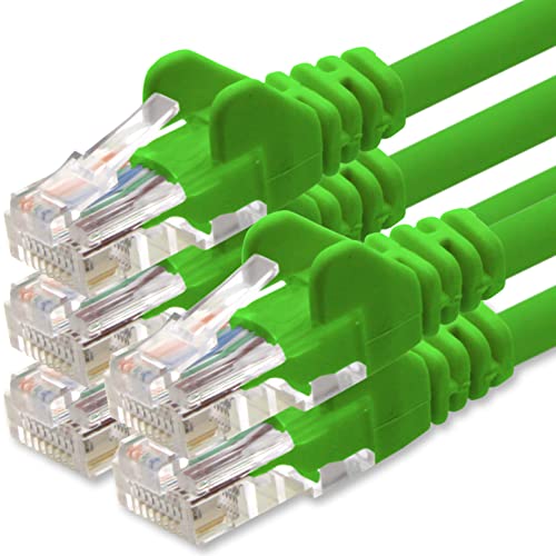 1aTTack.de Netzwerkkabel Cat.6 - grün - 5X - 3m - (Set) - CAT6 Ethernet Kabel Lankabel 1000 Mbits Patchkabel von 1aTTack.de