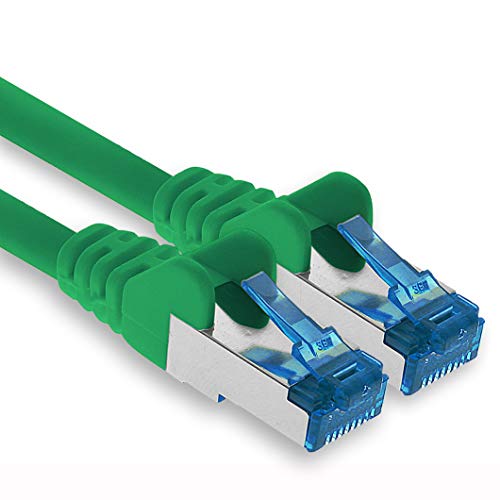 1aTTack.de Patchkabel – 5m Ethernet, Netzwerk, Lan Kabel CAT6a (für Gigabit Netzwerke, Router, Switch, Modems mit RJ45 Eingang – grün) von 1aTTack.de