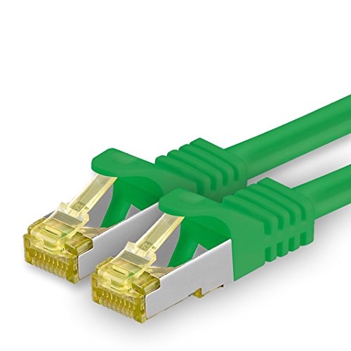 1aTTack.de Cat.7 Netzwerkkabel 1,5m Grün 1 Stück Cat7 Ethernetkabel Netzwerk LAN Kabel Rohkabel 10 Gb s SFTP PIMF LSZH Set Patchkabel mit Rj 45 Stecker Cat.6a von 1aTTack.de