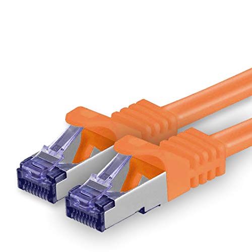 1aTTack.de Cat.7 Netzwerkkabel 5m - Orange - 1 Stück - Cat7 Patchkabel (SFTP/PIMF/LSZH) Rohkabel 10 Gb/s mit Rj 45 Stecker Cat.6a - 1 x 5 Meter Orange von 1aTTack.de
