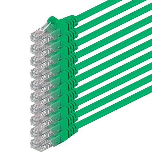 1aTTack.de Cat6 2m grün 10 Stück Netzwerkkabel Patchkabel Cat6 Lan Kabel 1000 Mbits Ethernet Lan grün 10 Stück kompatibel mit CAT5 cat5e CAT7 CAT8 von 1aTTack.de