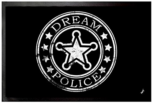 1art1 Abzeichen Dream Police Sheriff-Stern Fußmatte Dekomatte Innenbereich | Design Türmatte 60x40 cm von 1art1