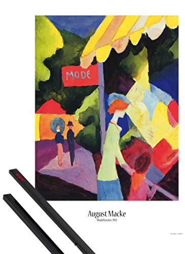 1art1 August Macke Plakat | Bild (91x61 cm) Modefenster, 1913 + EIN Paar Posterleisten, Schwarz von 1art1