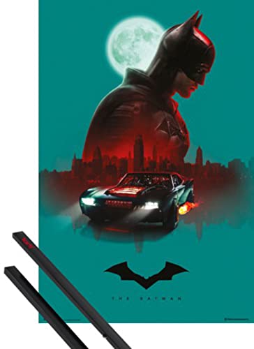 1art1 Batman Plakat | Bild (91x61 cm) Hero + EIN Paar Posterleisten, Schwarz von 1art1