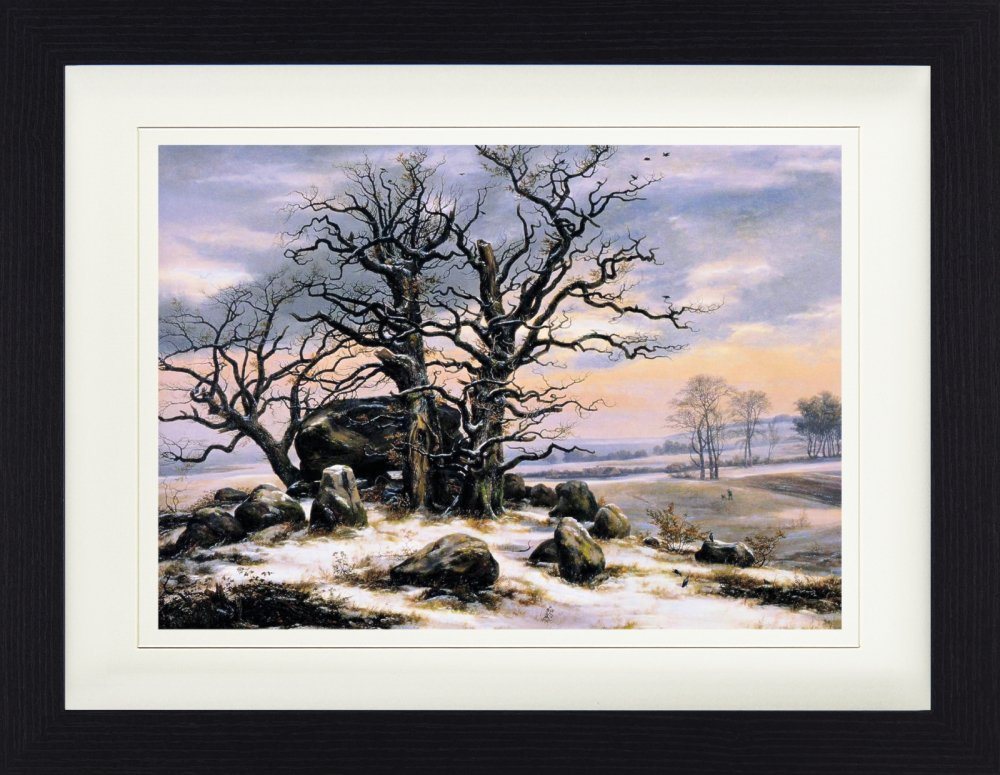 1art1 Bild mit Rahmen Johan Christian Dahl - Hünengrab Nahe Vordingborg Im Winter, 1824-25 von 1art1