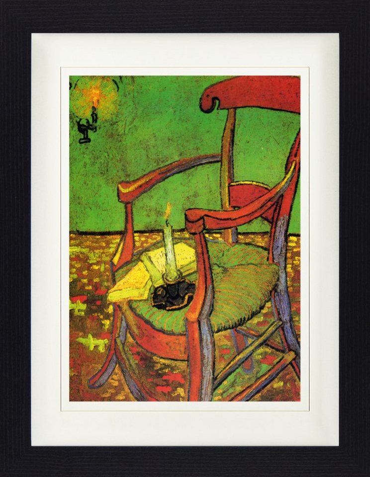 1art1 Bild mit Rahmen Vincent Van Gogh - Der Stuhl Gauguins In Arles Mit Büchern Und Kerze, 1888 von 1art1