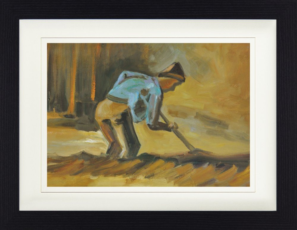 1art1 Bild mit Rahmen Vincent Van Gogh - Ein Bauer Beim Umgraben, 1882 von 1art1