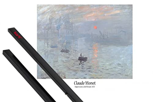 1art1 Claude Monet Plakat | Bild (91x61 cm) Impression, Sonnenaufgang, 1872 + EIN Paar Posterleisten, Schwarz von 1art1