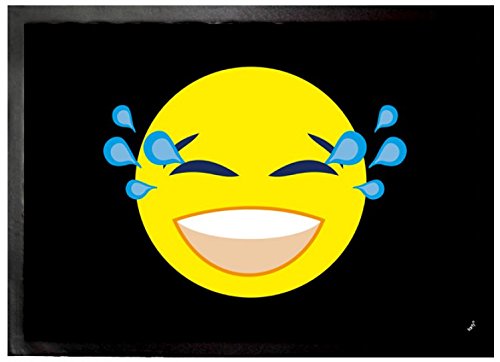1art1 Emoticons Emoji Tränen Lachender Smiley Fußmatte Dekomatte Innenbereich | Design Türmatte 70x50 cm von 1art1