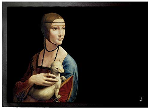 1art1 Leonardo Da Vinci Dame Mit Dem Hermelin, ca. 1490 Fußmatte Dekomatte Innenbereich | Design Türmatte 70x50 cm von 1art1