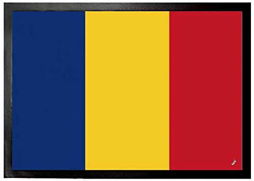 1art1 Rumänien Flaggen Der Welt Fußmatte Dekomatte Innenbereich | Design Türmatte 70x50 cm von 1art1
