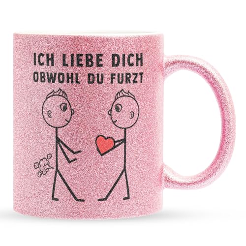 22Feels Glitzertasse Pink - Schwuler Mann Geschenk Freund Homosexuell Ehemann Gleichgeschlechtliche Ehe Hochzeit Jahrestag Valentinstag Gay Pride Month Rainbow Love LGBT Paar von 22Feels