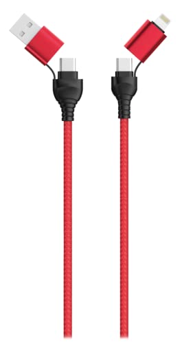 2GO 4in1 USB/Type C Datenkabel rot 120cm von 2GO