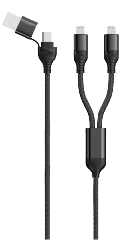 2GO Duo USB/Type C Ladekabel Lightning schwarz 120cm von 2GO