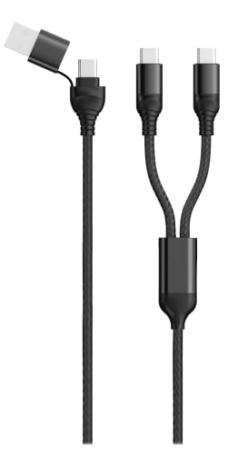 2GO Duo USB/Type C Ladekabel Type C schwarz 120cm von 2GO