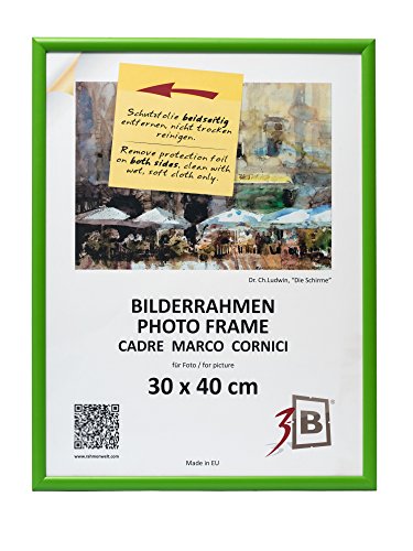 3-B Bilderrahmen ULM 30x40 cm - grün - Holzrahmen, Fotorahmen, Portraitrahmen mit Acrylglas von 3-B