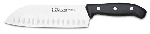 3 Claveles Messer 18 cm - 7" Schwarz, Santoku von 3 Claveles