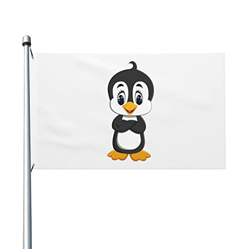 Bannerfahnen Lustige Pinguine Fahne Lustige Außenbanner Verblassen Beständig Flagge Mit Ösen, Für Veranda, Bauernhaus, 90x150cm von 385