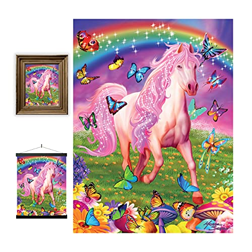 3D LiveLife Linsenförmige Wandkunst Drucke - Rosa Pony Blenden von Deluxebase. Ungerahmtes 3D Pferd Poster. Perfekter Wandfüller. Original kunstwerk lizenziert von bekannt künstler, Michael Searle von 3D LiveLife