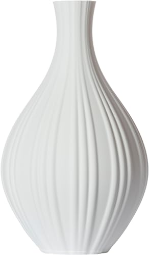 3D Vase Blumenvase Dekovase Alva M 23cm für Schnitt-/ Trockenblumen | nachhaltig | Pampasgras (Weiß) von 3D Vase