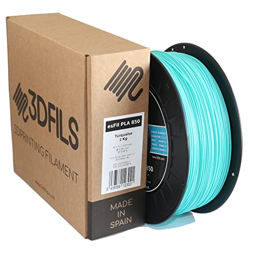 3DFILS EsFil PLA Max Filament für 3D-Drucker, 1,75 mm, 1 kg, Türkis von 3DFILS