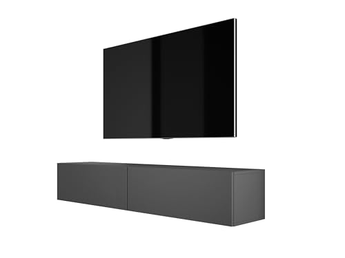 3E 3xE living.com Hängendes TV-Schrank (B: 170 cm, H: 34 cm, T: 32 cm) Lowboard, TV Board, Fernsehschrank in ANTHRAZIT von 3E 3xE living.com