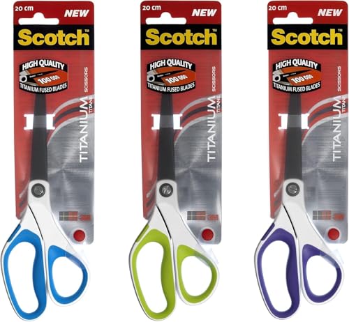 3M 1458TM x Titaniumschere (20 cm, asymmetrisch) ,farblich sortiert von Scotch