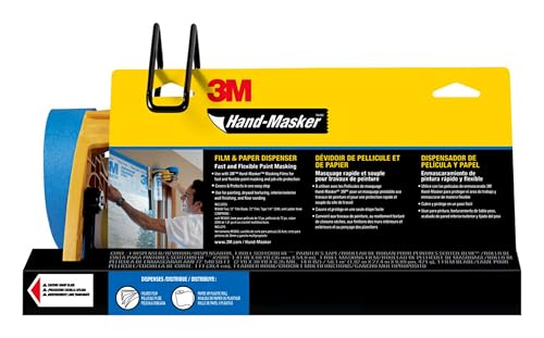 3M Hand-Masker M3000 Werkzeug Malerband und Abdeckfolienspender-Set, 3M Handmasker schützt Oberflächen vor Farbspritzern, inklusive 30,5 cm Klinge, Malerband und Abdeckfolie, 1 Set von 3M