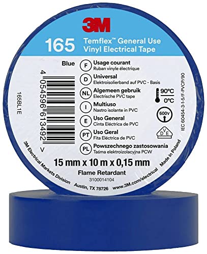 3M Temflex™ 165 165BL1E Isolierband Temflex™ 165 Blau (L x B) 10m x 15mm von 3M