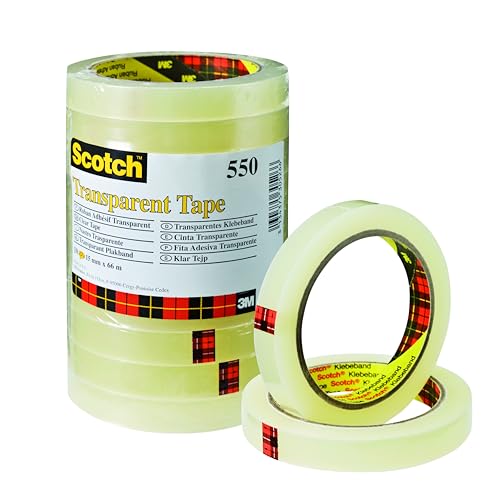 Scotch Transparentes Klebeband 550, 15 mm x 66 m, 10 rollen von Scotch