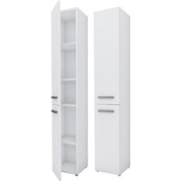 Badezimmerschrank Bagnoli slim ii weiß matt - Freistehender Schrank, Badezimmersäule, Regal, l: 30 cm, h: 174 cm, b: 30 cm - Weiß matt von 3XE LIVING