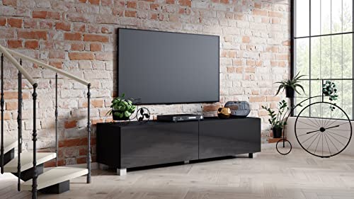 Fernsehschrank fernsehregal tv Board hängend tv Shrank tv 55 Zoll lowboard tv Tisch 2 Farben schwarz glänzend hängend/stehend wandschrank 140cm 4housedesign® von 4 house design