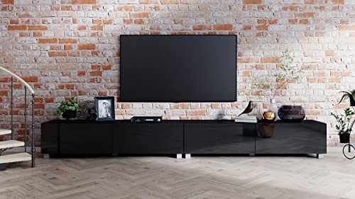 Fernsehschrank fernsehregal tv Board hängend tv Shrank tv 55 Zoll lowboard tv Tisch 2 Farben schwarz glänzend hängend/stehend wandschrank 240 cm 4housedesign® von 4 house design