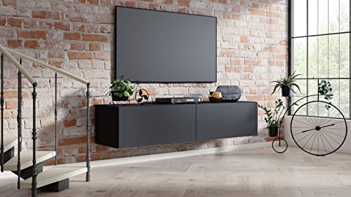 Fernsehschrank fernsehregal tv Board hängend tv Shrank tv 55 Zoll lowboard tv Tisch 2 Farben schwarz matt hängend/stehend wandschrank 140cm 4housedesign® von 4 house design