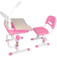 Kinderschreibtisch mit Stuhl in Rosa Weiß höhenverstellbar (zweiteilig) von 4Home