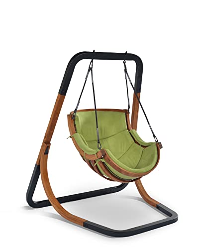 4IQ Outdoor Hängesessel mit Gestell für Kinder und Erwachsene 114x102x16 cm - Hängestuhl Outdoor Wetterfest mit Kissen - Hanging Chair - Hängesitz mit Ständer - Hänge Sessel Garten - bis 150 kg von 4IQ Group