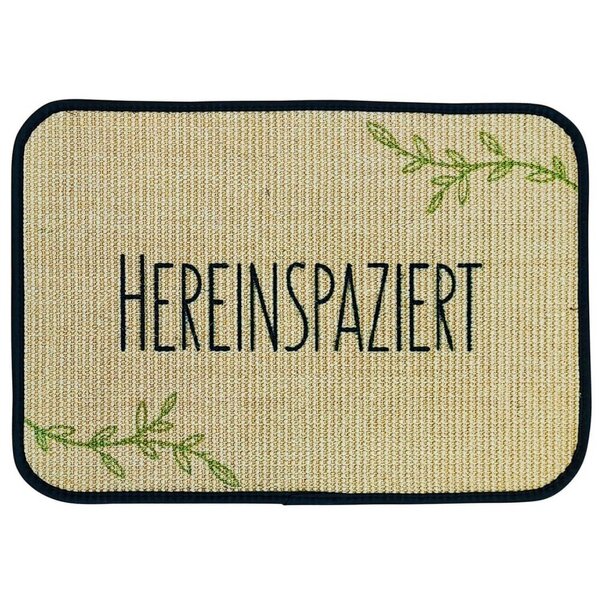 4betterdays Fußmatte | 'Hereinspaziert' | 45 x 75 cm | Sisal | Naturlatex von 4betterdays