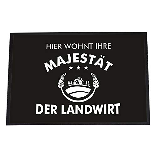 4youDesign Lustige Fußmatte -Hier wohnt Ihre Majestät der Landwirt, 40x60- rutschfest, für innen (Hier wohnt Ihre Majestät der Landwirt, 40 x 60 cm) von 4youDesign