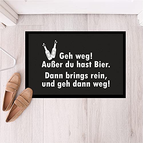 4youDesign Fußmatte (40x60) - GEH Weg! Außer du hast Bier... - Perfekt für Parties & Bierliebhaber - Innen & Außen Schmutzfangmatte - Geschenkidee für Freunde & Familie von 4youDesign