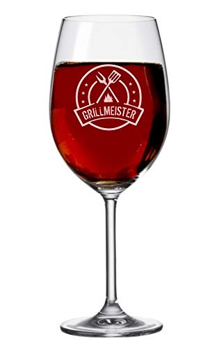 XXL Leonardo Weinglas -Grillmeister- Geburtagsgeschenk für Männer – Geschenkidee zu Weihnachten & Vatertag von 4you Design