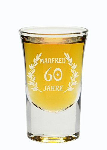 4you design Schnapsglas zum Geburtstag (mit Namen u. Jahreszahl) Geschenk für Ihn Geschenkidee für Männer Geburtstagsgeschenk Weihnachten runder Geburtstag von 4you design