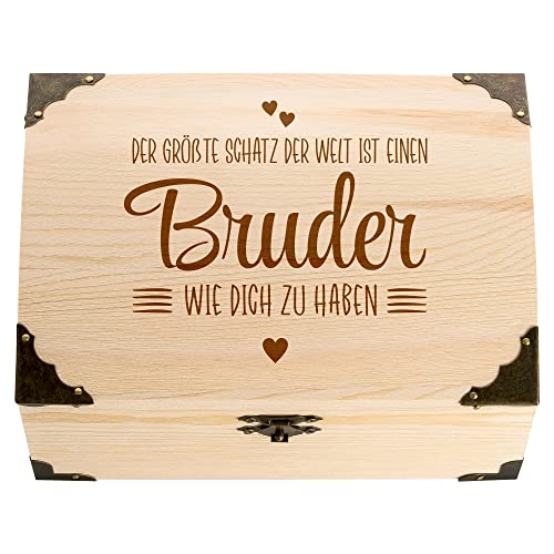 4youDesign Schatztruhe mit Gravur – Der größte Schatz der Welt – Bruder – Geldgeschenk – Erinnerungsbox – Geschenkidee für Geburtstage, Weihnachten (Bruder) von 4youDesign