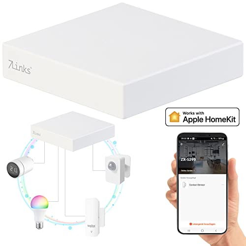 7links ZigBee Gateway Alexa: ZigBee-Gateway, Apple HomeKit-Zertifiziert + Wassermelder (Homekit ZigBee Gateways, ZigBee Gateways Alexa) von 7links