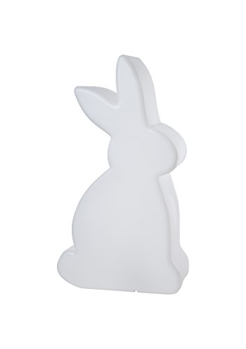 8 seasons design| LED Außenleuchte Hase Solar Shining Rabbit (50 cm groß, warmweiß, Dämmerungssensor, externes Panel, Gartenleuchte, Outdoor) weiß von 8 seasons
