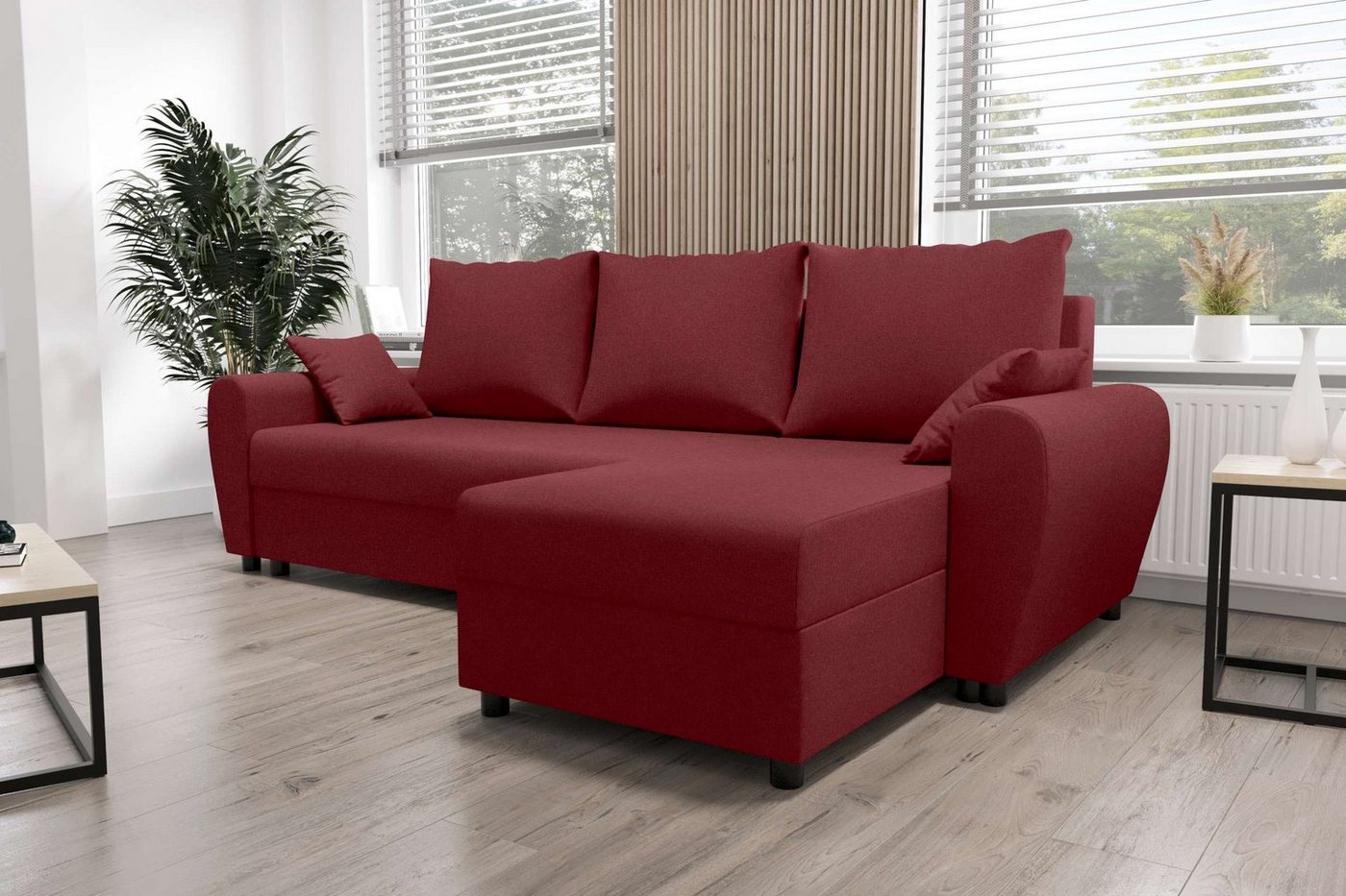 99rooms Ecksofa Melina, L-Form, Eckcouch, Sofa, Sitzkomfort, mit Bettfunktion, mit Bettkasten, Modern Design von 99rooms