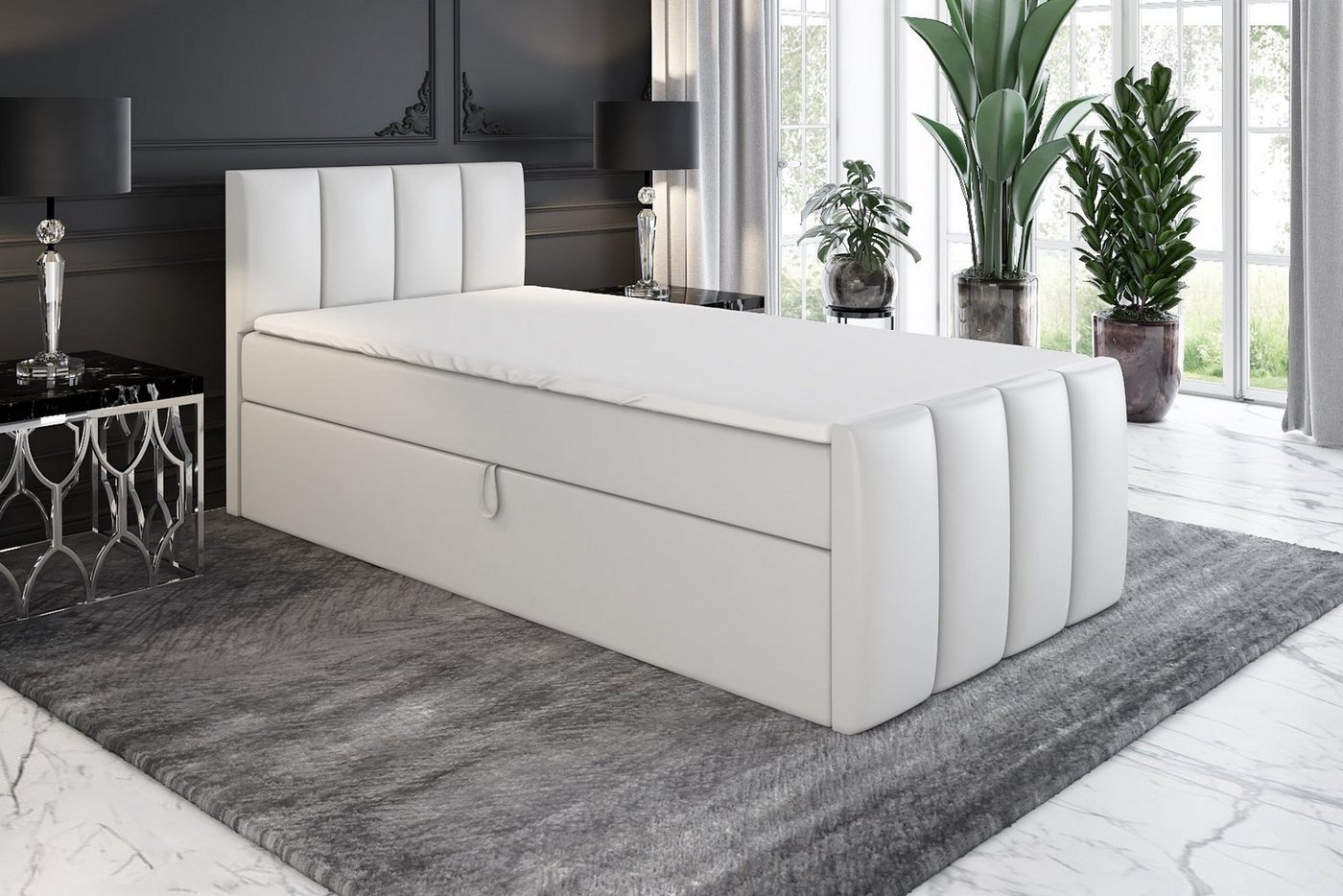 A&J MöbelLand GmbH Boxspringbett FUNI mit Bettkäste, Bonell-Matratze und Topper. von A&J MöbelLand GmbH