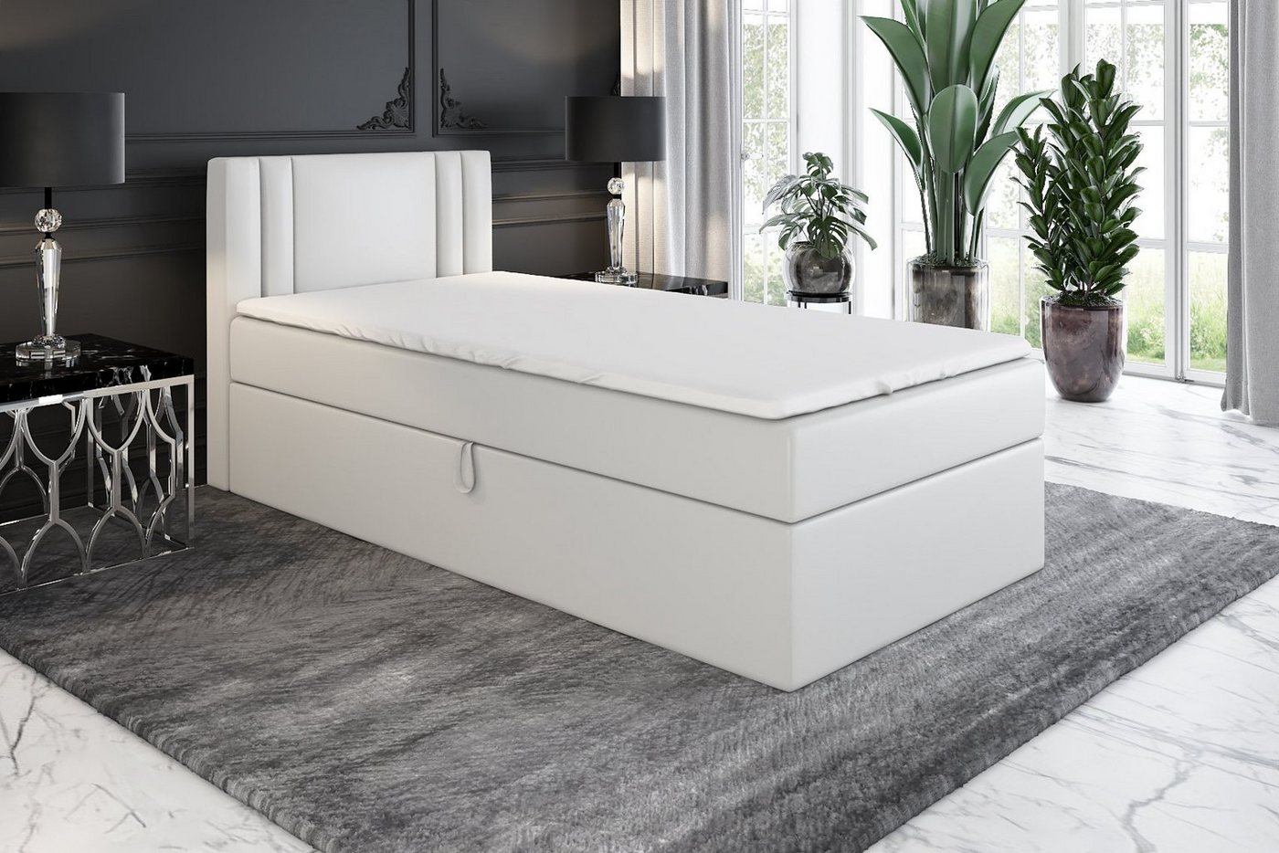 A&J MöbelLand GmbH Boxspringbett GAMAL mit Bettkäste, Bonell-Matratze und Topper. von A&J MöbelLand GmbH