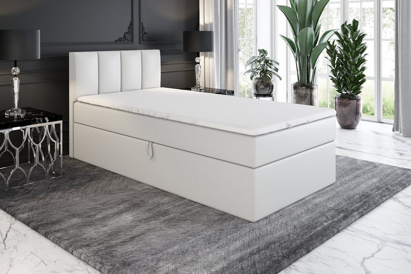 A&J MöbelLand GmbH Boxspringbett GUNNAR mit Bettkäste, Bonell-Matratze und Topper. von A&J MöbelLand GmbH