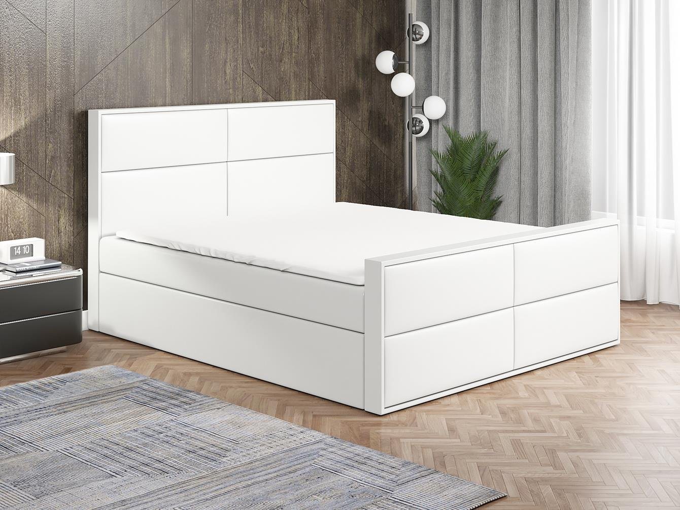 A&J MöbelLand GmbH Boxspringbett HILD mit 2 Bettkästen, Bonell-Matratze und Topper. von A&J MöbelLand GmbH