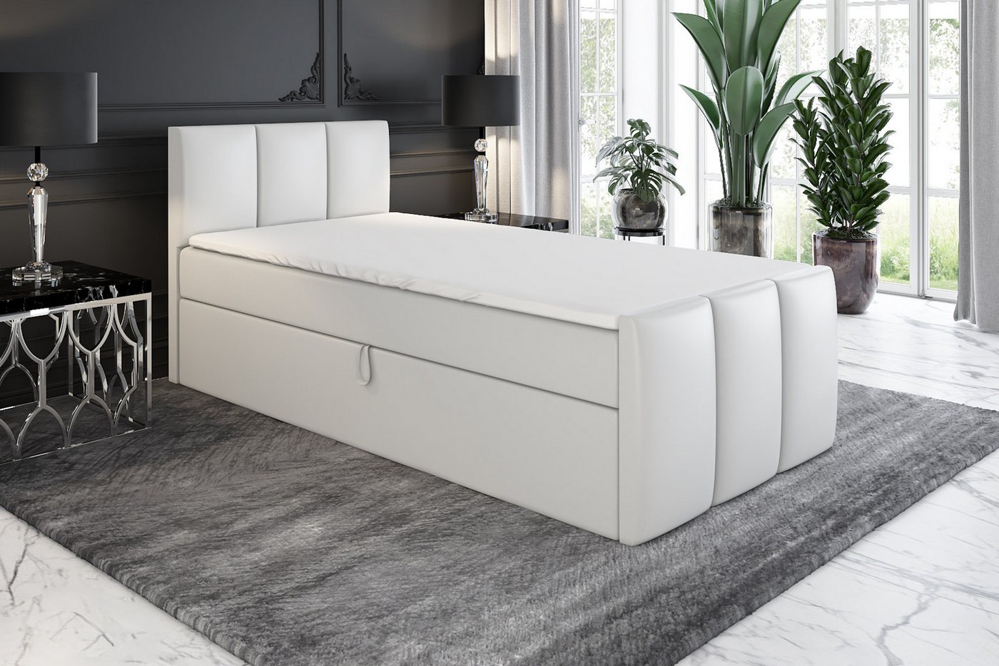 A&J MöbelLand GmbH Boxspringbett MOREN mit Bettkästen, Bonell-Matratze und Topper. von A&J MöbelLand GmbH